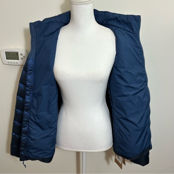The North Face Women's Aconcagua Jacket Down Zip Coat Shady Blue Sz L